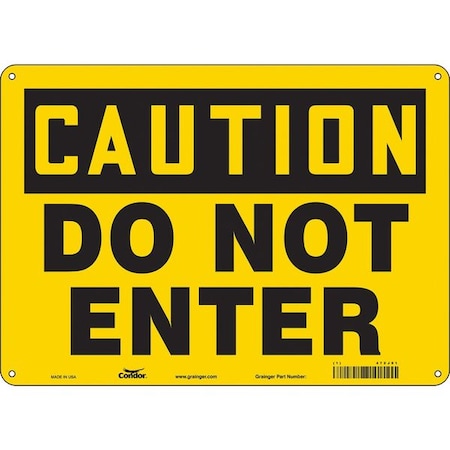 Safety Sign, 10 in Height, 14 in Width, Aluminum, Horizontal Rectangle, English, 472J91 MPN:472J91