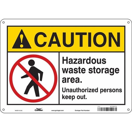 Safety Sign, 10 in Height, 14 in Width, Polyethylene, Horizontal Rectangle, English, 472K70 MPN:472K70