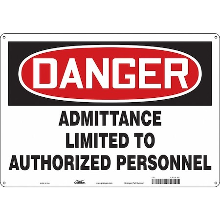Safety Sign, 14 in H, 20 in W, Aluminum, Horizontal Rectangle, English, 472L52 MPN:472L52