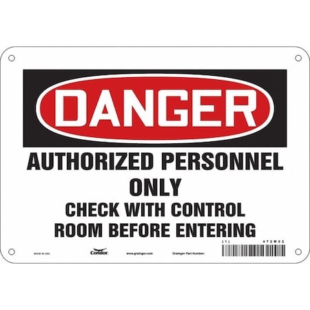 Safety Sign, 7 in Height, 10 in Width, Aluminum, Vertical Rectangle, English, 472M02 MPN:472M02