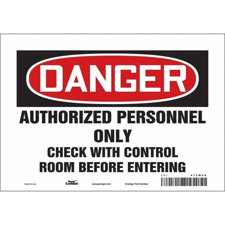 Safety Sign, 7 in Height, 10 in Width, Vinyl, Vertical Rectangle, English, 472M08 MPN:472M08