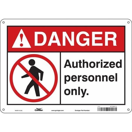 Safety Sign, 10 in Height, 14 in Width, Polyethylene, Horizontal Rectangle, English, 472M13 MPN:472M13