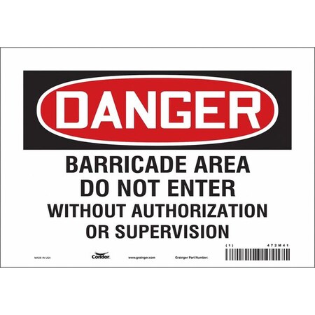 Safety Sign, 7 in Height, 10 in Width, Vinyl, Vertical Rectangle, English, 472M41 MPN:472M41