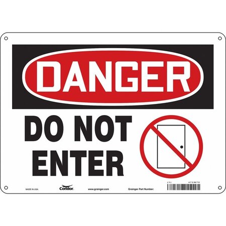 Safety Sign, 10 in Height, 14 in Width, Vinyl, Horizontal Rectangle, English, 472M70 MPN:472M70