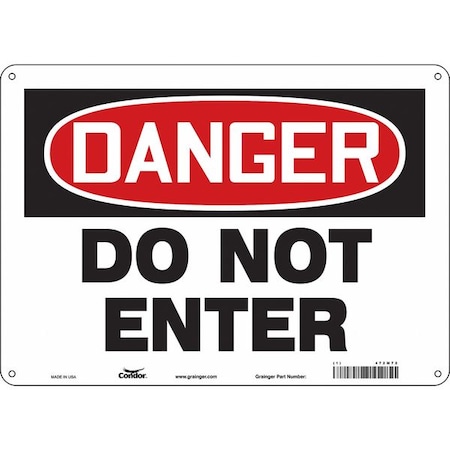 Safety Sign, 10 in Height, 14 in Width, Aluminum, Horizontal Rectangle, English, 472M72 MPN:472M72