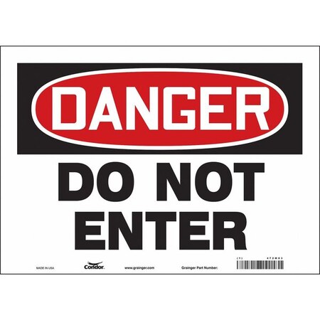 Safety Sign, 10 in Height, 14 in Width, Vinyl, Horizontal Rectangle, English, 472M83 MPN:472M83