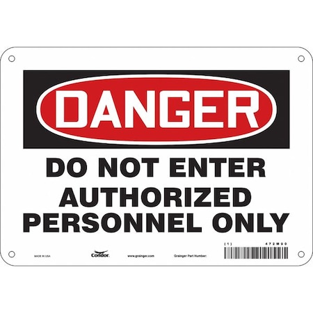 Safety Sign, 7 in Height, 10 in Width, Aluminum, Vertical Rectangle, English, 472M90 MPN:472M90