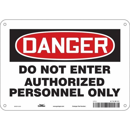 Safety Sign, 7 in Height, 10 in Width, Polyethylene, Vertical Rectangle, English, 472M93 MPN:472M93