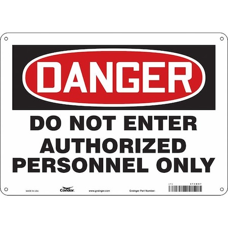 Safety Sign, 10 in Height, 14 in Width, Vinyl, Horizontal Rectangle, English, 472M97 MPN:472M97