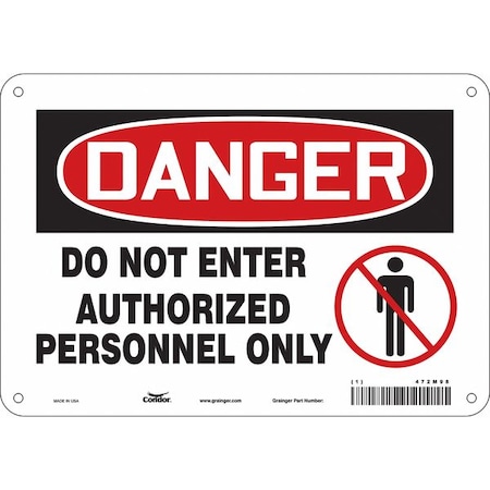 Safety Sign, 7 in Height, 10 in Width, Aluminum, Vertical Rectangle, English, 472M98 MPN:472M98