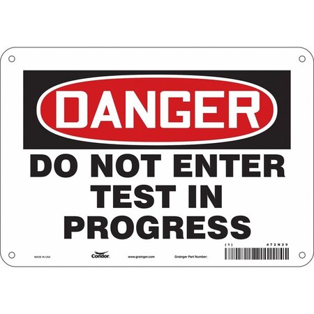 Safety Sign, 7 in Height, 10 in Width, Polyethylene, Vertical Rectangle, English, 472N29 MPN:472N29