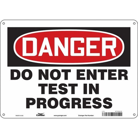 Safety Sign, 10 in Height, 14 in Width, Polyethylene, Horizontal Rectangle, English, 472N30 MPN:472N30