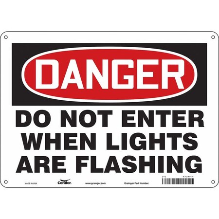 Safety Sign, 10 in Height, 14 in Width, Polyethylene, Horizontal Rectangle, English, 472N44 MPN:472N44