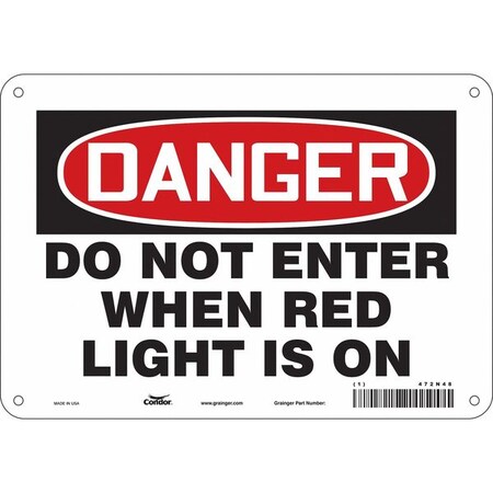 Safety Sign, 7 in Height, 10 in Width, Aluminum, Vertical Rectangle, English, 472N48 MPN:472N48