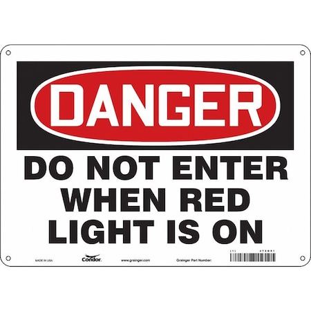 Safety Sign, 10 in Height, 14 in Width, Polyethylene, Horizontal Rectangle, English, 472N51 MPN:472N51