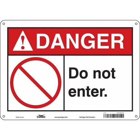 Safety Sign, 10 in Height, 14 in Width, Aluminum, Horizontal Rectangle, English, 472N56 MPN:472N56