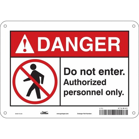 Safety Sign, 7 in Height, 10 in Width, Polyethylene, Vertical Rectangle, English, 472N65 MPN:472N65
