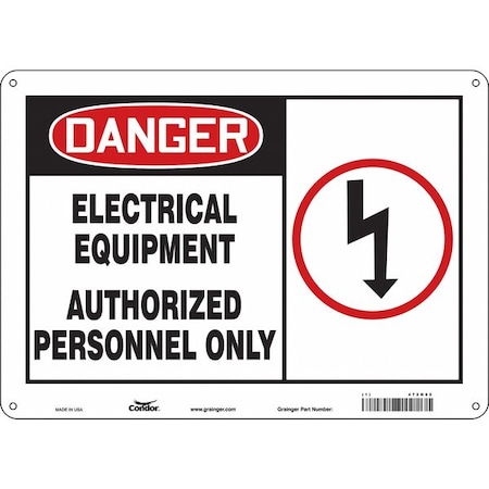 Safety Sign, 10 in Height, 14 in Width, Fiberglass, Horizontal Rectangle, English MPN:472N82