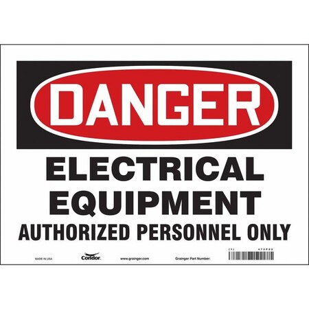 Safety Sign, 10 in Height, 14 in Width, Vinyl, Horizontal Rectangle, English, 472P02 MPN:472P02