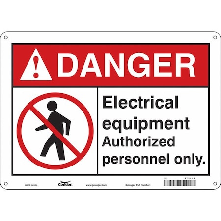 Safety Sign, 10 in Height, 14 in Width, Aluminum, Horizontal Rectangle, English, 472P04 MPN:472P04