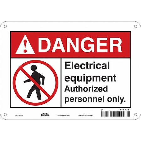 Safety Sign, 7 in Height, 10 in Width, Polyethylene, Vertical Rectangle, English, 472P05 MPN:472P05