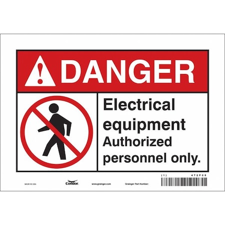 Safety Sign, 7 in Height, 10 in Width, Vinyl, Vertical Rectangle, English, 472P08 MPN:472P08