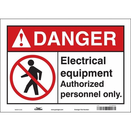 Safety Sign, 10 in Height, 14 in Width, Vinyl, Horizontal Rectangle, English, 472P09 MPN:472P09