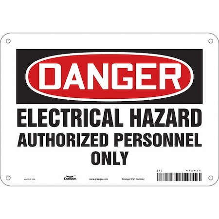Safety Sign, 7 in Height, 10 in Width, Aluminum, Vertical Rectangle, English, 472P21 MPN:472P21