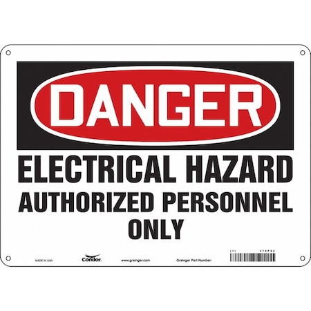 Safety Sign, 10 in Height, 14 in Width, Aluminum, Horizontal Rectangle, English, 472P22 MPN:472P22