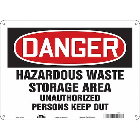 Safety Sign, 10 in Height, 14 in Width, Polyethylene, Horizontal Rectangle, English, 472P86 MPN:472P86