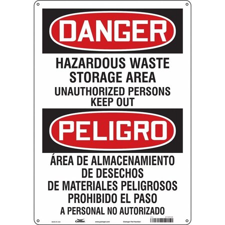 Safety Sign, 20 in H, 14 in W, Vertical Rectangle, English, Spanish, 472P92 MPN:472P92