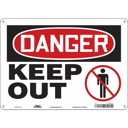 Safety Sign, 10 in Height, 14 in Width, Polyethylene, Horizontal Rectangle, English, 472R26 MPN:472R26