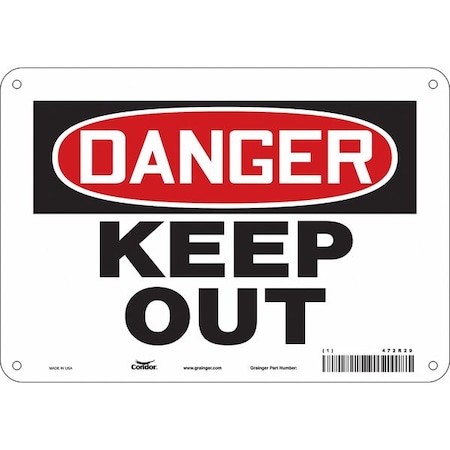 Safety Sign, 7 in Height, 10 in Width, Aluminum, Vertical Rectangle, English, 472R29 MPN:472R29