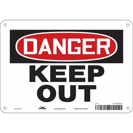 Safety Sign, 7 in Height, 10 in Width, Polyethylene, Vertical Rectangle, English, 472R36 MPN:472R36