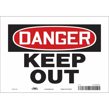 Safety Sign, 7 in Height, 10 in Width, Vinyl, Vertical Rectangle, English, 472R42 MPN:472R42