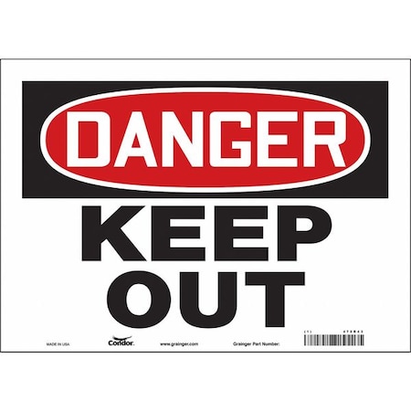 Safety Sign, 10 in Height, 14 in Width, Vinyl, Horizontal Rectangle, English, 472R43 MPN:472R43