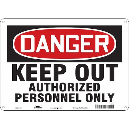 Safety Sign, 10 in Height, 14 in Width, Polyethylene, Horizontal Rectangle, English, 472R49 MPN:472R49