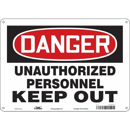 Safety Sign, 10 in Height, 14 in Width, Aluminum, Horizontal Rectangle, English, 472T37 MPN:472T37