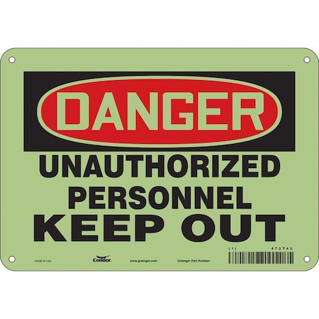 Safety Sign, 7 in Height, 10 in Width, Polyethylene, Vertical Rectangle, English, 472T42 MPN:472T42