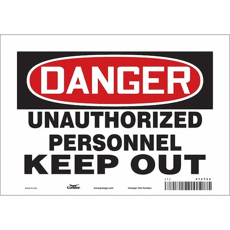 Safety Sign, 7 in Height, 10 in Width, Vinyl, Vertical Rectangle, English, 472T48 MPN:472T48