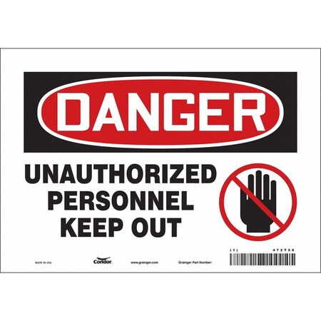 Safety Sign, 7 in Height, 10 in Width, Vinyl, Vertical Rectangle, English, 472T58 MPN:472T58