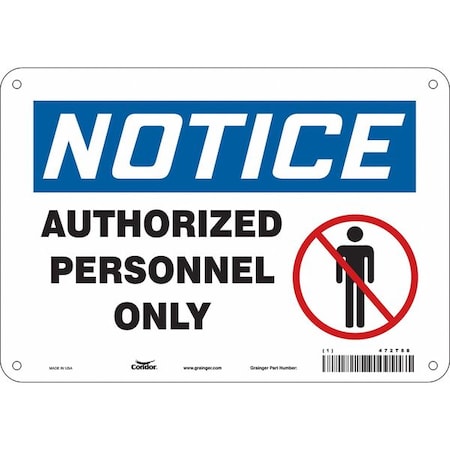 Safety Sign, 7 in Height, 10 in Width, Aluminum, Vertical Rectangle, English, 472T88 MPN:472T88