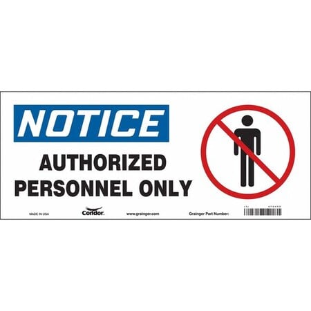 Safety Sign, 7 in H, 17 in W, Vinyl, Vertical Rectangle, English, 472U22 MPN:472U22