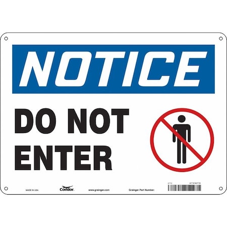 Safety Sign, 10 in Height, 14 in Width, Aluminum, Horizontal Rectangle, English, 472U75 MPN:472U75