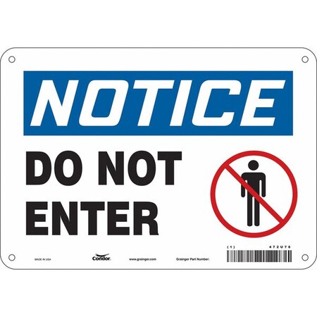 Safety Sign, 7 in Height, 10 in Width, Polyethylene, Vertical Rectangle, English, 472U78 MPN:472U78