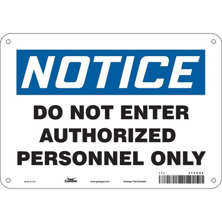 Safety Sign, 7 in Height, 10 in Width, Aluminum, Vertical Rectangle, English, 472U88 MPN:472U88