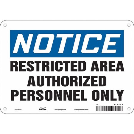 Safety Sign, 7 in Height, 10 in Width, Polyethylene, Vertical Rectangle, English, 472V54 MPN:472V54