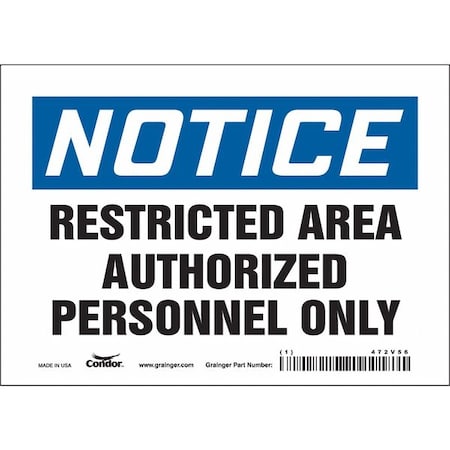 Safety Sign, 5 in Height, 7 in Width, Vinyl, Horizontal Rectangle, English, 472V56 MPN:472V56