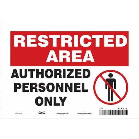 Safety Sign, 7 in Height, 10 in Width, Vinyl, Vertical Rectangle, English, 472W19 MPN:472W19