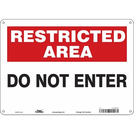 Safety Sign, 10 in Height, 14 in Width, Aluminum, Horizontal Rectangle, English, 472W28 MPN:472W28